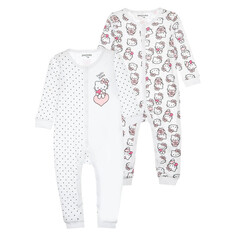 Боди, песочники, комбинезоны Playtoday Комбинезон с открытой ножкой для девочек Sweet Heart 2 шт.