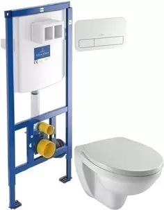 Комплект подвесной унитаз Jacob Delafon Patio EDV102-00 + E70021-00 + система инсталляции Villeroy & Boch 92246100 + 92249068