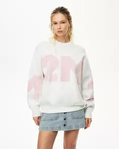 Джемпер 2М с плюшем из хлопка молочного цвета 2Mood