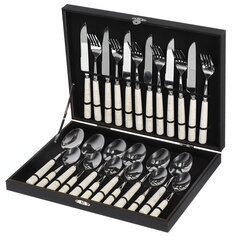 Набор столовых приборов нержавеющая сталь, 24 предмета, нет, подарочная упаковка, Бежевый мрамор, Y6-10292