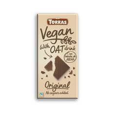 Шоколад Torras темный 43% без сахара с экстрактом овсяных хлопьев и пастой из фундука 100 г