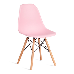 Стул ТС Cindy Chair пластиковый с ножками из бука светло-розовый 45х51х82 см TC