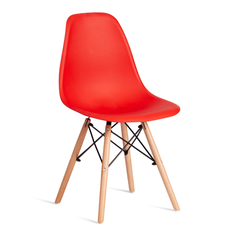 Стул ТС Cindy Chair пластиковый с ножками из бука красный 45х51х82 см TC