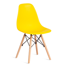 Стул ТС Cindy Chair пластиковый с ножками из бука желтый 45х51х82 см TC