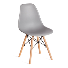 Стул ТС Cindy Chair пластиковый с ножками из бука светло-серый 45х51х82 см TC