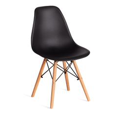 Стул ТС Cindy Chair пластиковый с ножками из бука черный 45х51х82 см TC