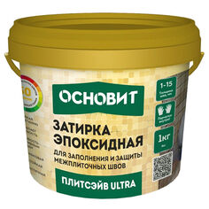 Затирки для плитки керамической и керамогранита затирка для швов ОСНОВИТ Плитсэйв ultra 1-15мм 1кг графит, арт.90423