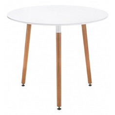 Столы для кухни стол RUND 800х800х740мм МДФ/дерево белый
