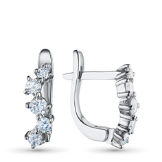 Серьги из серебра э0612сг10172900_white ЭПЛ Даймонд