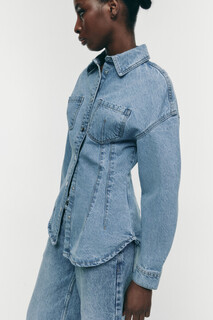 блузка джинсовая женская Блузка-рубашка джинсовая приталенная Befree