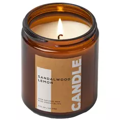 Свеча ароматизированная Sandalwood&Lemon коричневый 9 см Без бренда