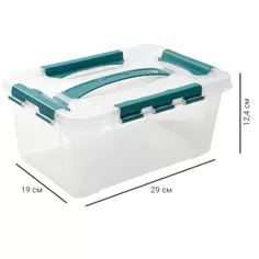 Ящик для хранения Grand Box 29x19x12.4 см 4.2 пластик с крышкой цвет прозрачный Без бренда