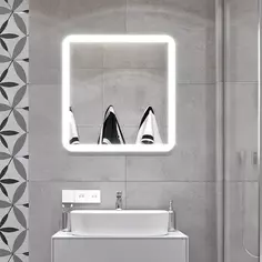 Зеркало для ванной Omega Glass Вилен NNSD60 с подсветкой 60x60 см квадратное