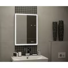 Зеркало для ванной Stretto Black с подсветкой 60x80 см Без бренда