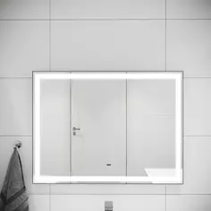 Зеркало для ванной Status с подсветкой 80x60 см цвет серый Без бренда