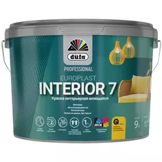 Краска для стен и потолков Dufa Europlast Interior 7 моющаяся матовая цвет белый база A 9 л