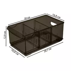 Контейнер универсальный Optima 16.8x12.9x30.5 см полипропилен коричневый Без бренда