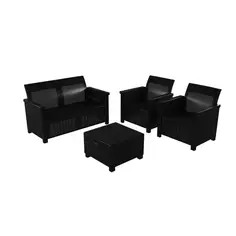 Набор садовой мебели Naterial Basegi полипропилен цвет темно-серый диван 1 шт кресло 2 шт