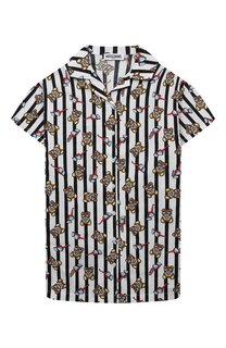 Хлопковое платье-рубашка Moschino