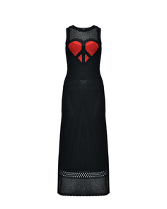 Платье с декором &quot;сердце&quot;, черное Mo5ch1no Jeans