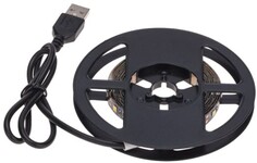 Лента светодиодная Lamper 141-2004 5В, SMD2835, 4,8Вт/м, 60 LED/м, 2700K, 8мм, 3м, с USB коннектором, черная, IP20