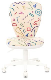 Кресло детское Бюрократ KD-W10 крестовина пластик белый, ткань, цвет: песочный