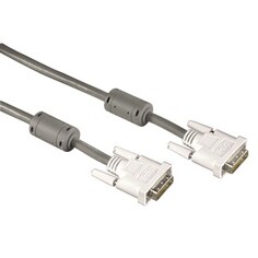 Кабель интерфейсный DVI-DVI HAMA 25M/25M 00045077 1.8м, High Quality, серый H-45077