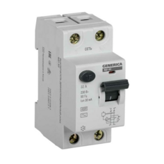 Выключатель дифференциального тока (ВДТ, УЗО) GENERICA MDV15-2-032-030 (УЗО) 2п 32А 30мА тип AC ВД1-63