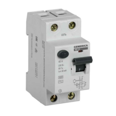 Выключатель дифференциального тока (ВДТ, УЗО) GENERICA MDV15-2-040-030 (УЗО) 2п 40А 30мА тип AC ВД1-63