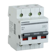 Выключатель дифференциального тока (ВДТ, УЗО) GENERICA MNV15-3-025 нагрузки (мини-рубильник) 3п ВН-32 25А