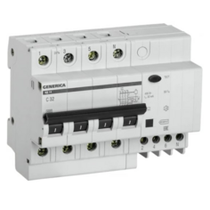 Выключатель дифференциального тока (ВДТ, УЗО) GENERICA MAD15-4-032-C-030 автоматический 4п 32А 30мА АД14