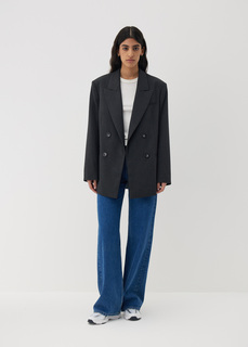 Жакет двубортный с острыми лацканами NICEONE [Графит, M]