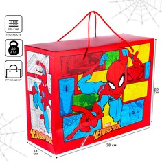 Пакет-коробка, 40 х 30 х 15 см, человек-паук Marvel