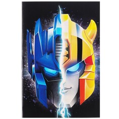 Блокнот а7, на скрепке, 16 листов, в клетку, трансформеры Hasbro