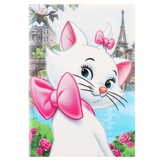 Блокнот а7, на скрепке, 16 листов, в клетку, коты аристократы Disney