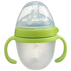 Бутылочка для кормления m&amp;b, шг ø70мм, 150мл., с ручками, силиконовая колба, цвет зеленый Mum&Baby