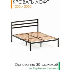 Кровать лофт 2000*1200, двуспальная, разборная, металлическая NO Brand