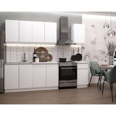 Кухонный гарнитур стиль 2000, белый/белый Клик Мебель