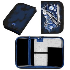 Пенал 1 секция 140 х 210 х 40 мм, откидной карман и косметичка, тканевый, calligrata top content