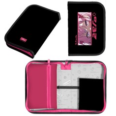 Пенал 1 секция 140 х 210 х 40 мм, откидной карман и косметичка, тканевый, calligrata top content