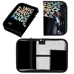 Пенал 1 секция 140 х 210 х 40 мм, откидной карман и косметичка, тканевый, calligrata top content