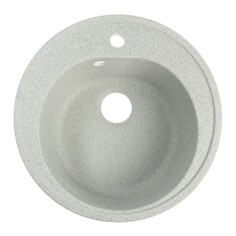 Мойка для кухни из камня zein 3/q10, d=510 мм, круглая, перелив, цвет светло-серый
