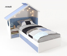 Кровати для подростков Подростковая кровать ABC-King Домик с тумбой без мягкой спинки левая 190х90 см