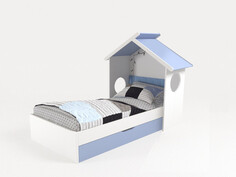 Кровати для подростков Подростковая кровать ABC-King Домик с тумбой без мягкой спинки