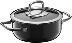 Низкая кастрюля с крышкой Fusiontec Compact Black 18 см WMF