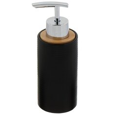 Дозатор для жидкого мыла, Бамбук, пластик, керамика, 6.2x11.7/16.8 см, черный, CE1980AA-LD