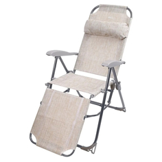 Кресло-шазлонг Ника с подножкой песочное 82x59x116 см Nika