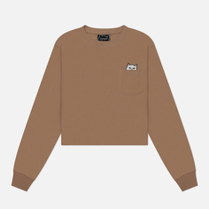 Женский лонгслив RIPNDIP Lord Nermal Cropped, цвет бежевый