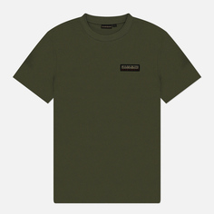 Мужская футболка Napapijri Iaato Regular Fit, цвет оливковый, размер XXL
