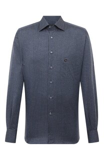 Рубашка из хлопка и льна Stefano Ricci